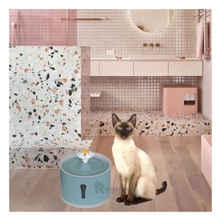 Fuente de Agua para Mascotas de Azul Acero Fuente de Agua para Mascotas de Azul Acero