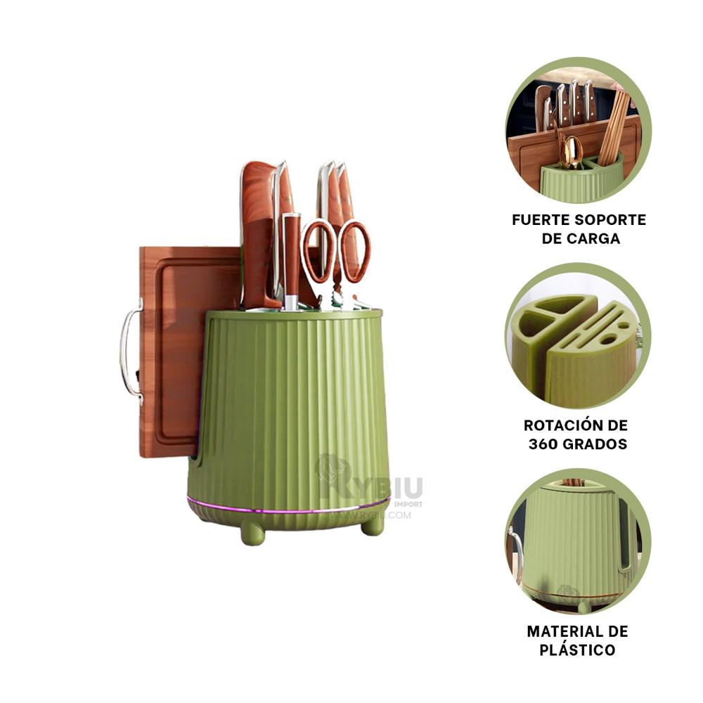 Base de Cuchillos Rotativa Verde Claro Y+Regalo Agendita