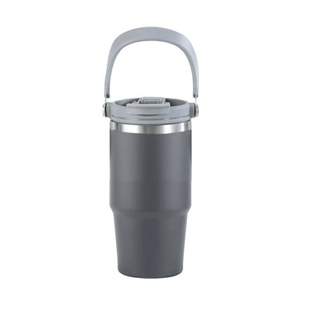 Termo de Acero Inoxidable con Asa Portable 600 ml Curva Gris