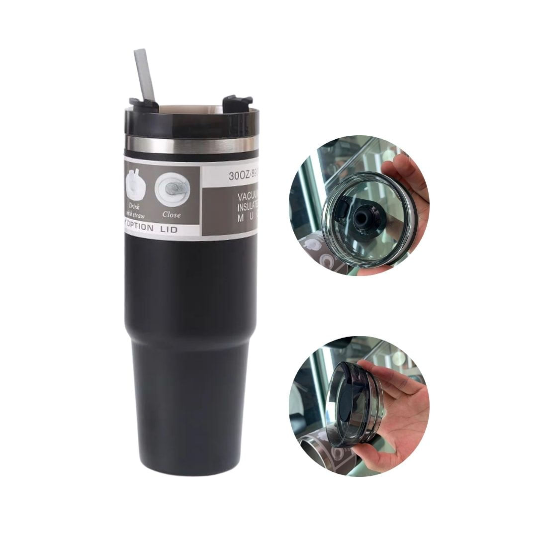 Termo Liso Tomatodo Acero Inox Con Sorbete Negro 890 Ml