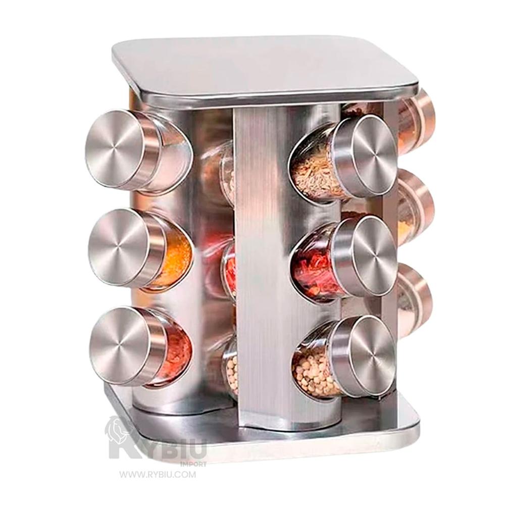 Especiero Util para 12 Frascos en Gris Y+Ligas de Regalo