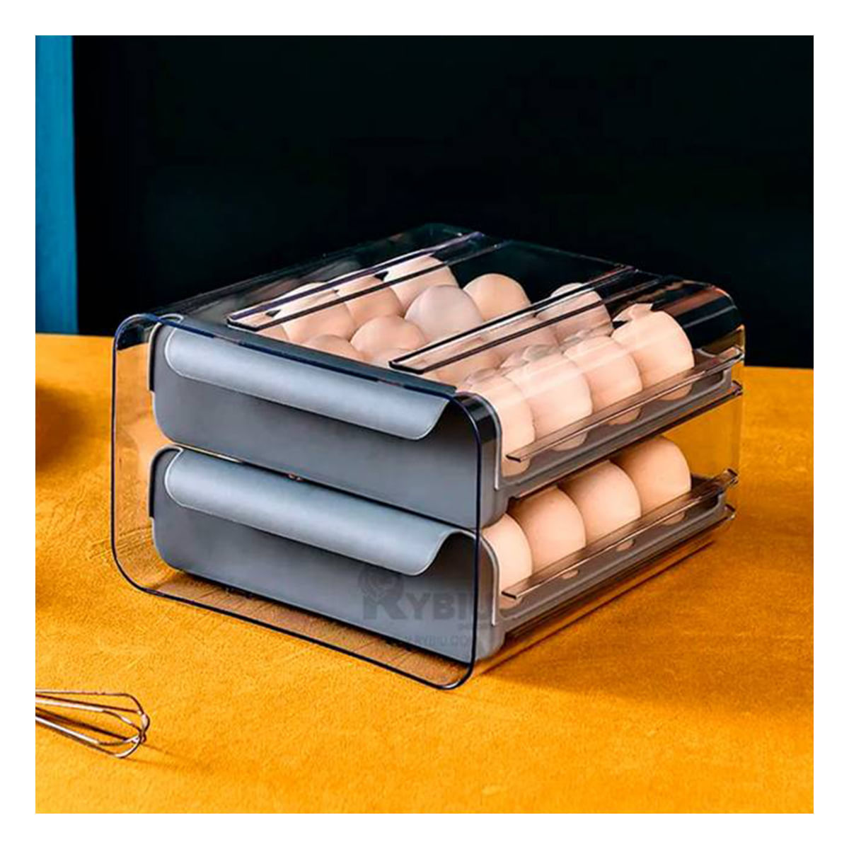 Organizador con Separadores para Huevos Plomo Y+Stickers