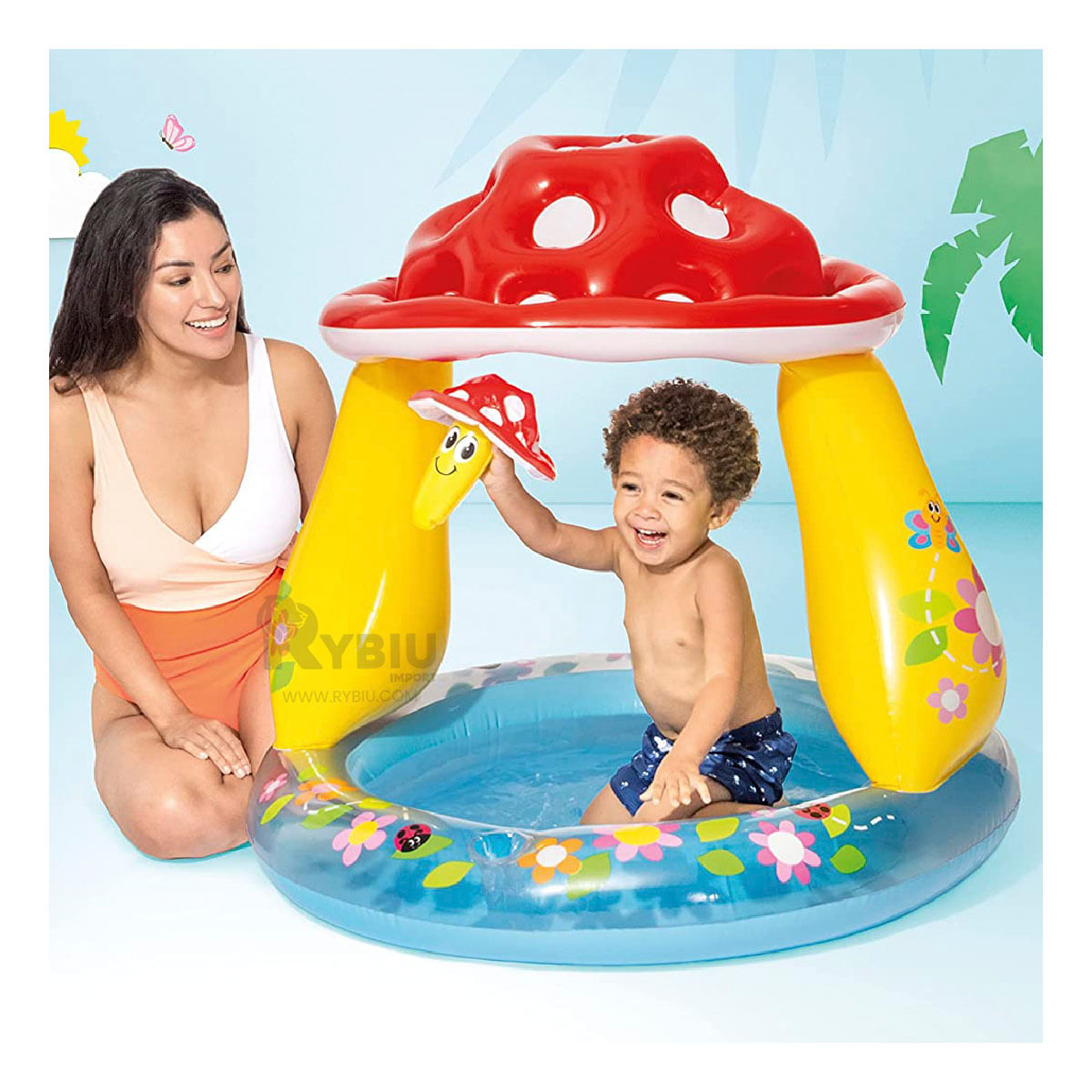 Piscina de Ninos Modelo Honguito en Tono Multicolor