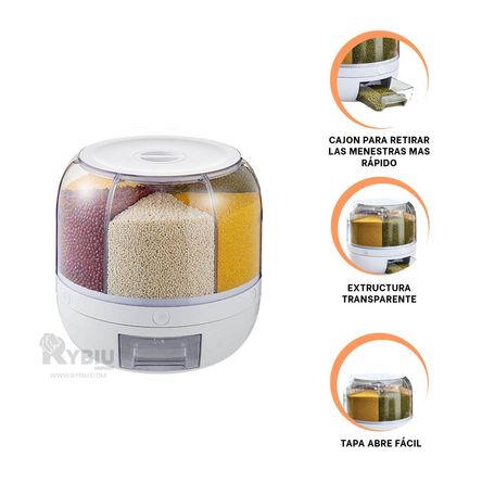 Expendedor Resistente de Menestras Blanco Y+Ligas de Regalo Expendedor Resistente de Menestras Blanco Y+Ligas de Regalo