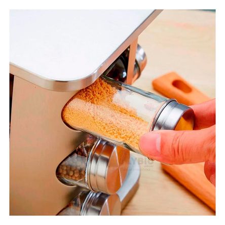 Condimentero Giratorio de 12 Tarros Gris Y+Regalo Stickers Condimentero Giratorio de 12 Tarros Gris Y+Regalo Stickers