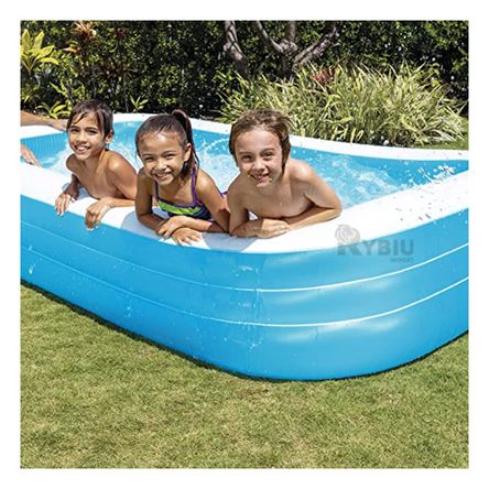 Piscina Forma Rectangular para Agua Circular en Celeste Piscina Forma Rectangular para Agua Circular en Celeste