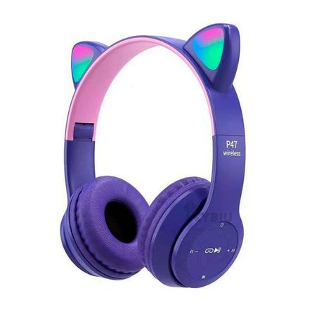Auriculares Comodos Tipo Gato en Morado Y+Gift MiniAgenda