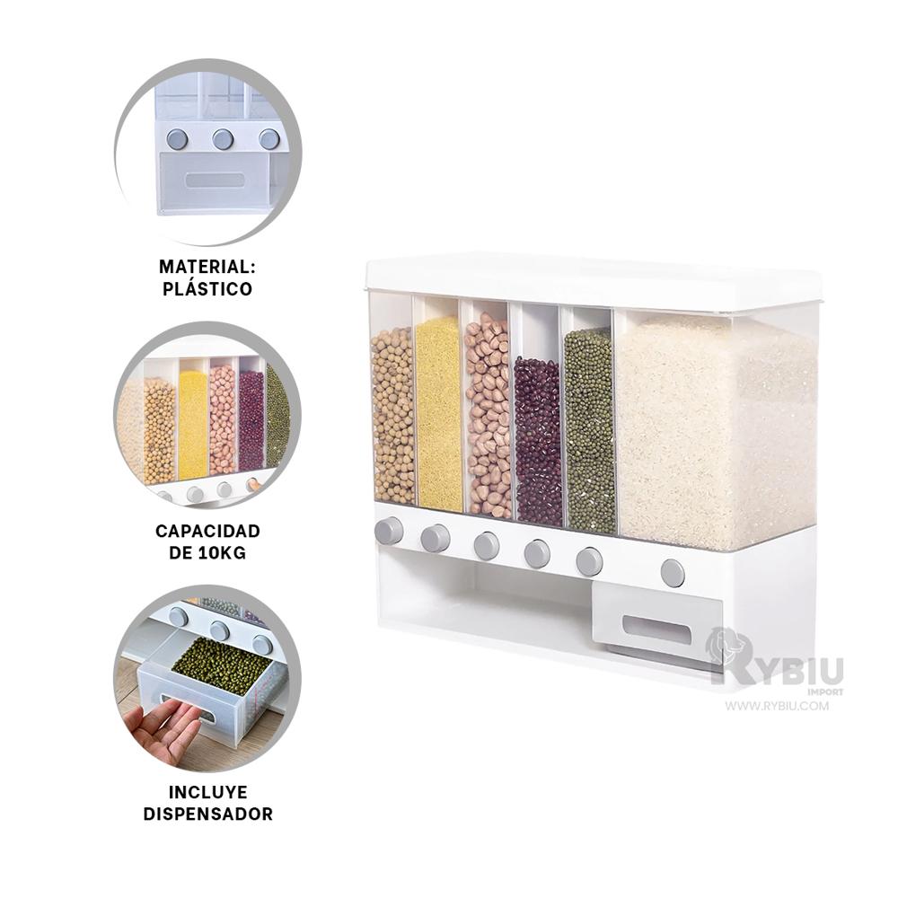 Expendedor de Menestras 10kg Blanco Y+Ligas de Regalo Expendedor de Menestras 10kg Blanco Y+Ligas de Regalo