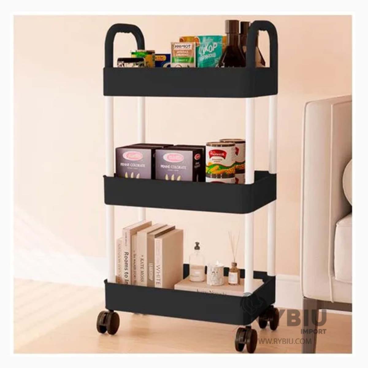 Repisa Multifuncional Dinamica en Negro Y+Post-it adhesivos