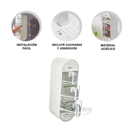 Porta Sazonadores Elegante en Blanco Y+Banderitas Adhesivas Porta Sazonadores Elegante en Blanco Y+Banderitas Adhesivas