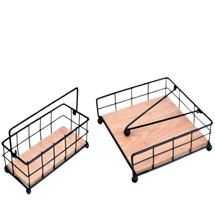 PACK Servilletero y Porta Infusiones METHOME de Metal y Madera