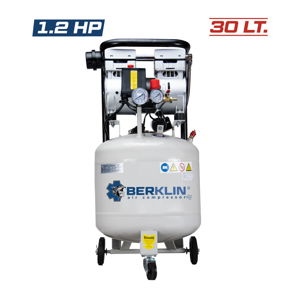 Compresora de aire silenciosa vertical de 30LT Berklin