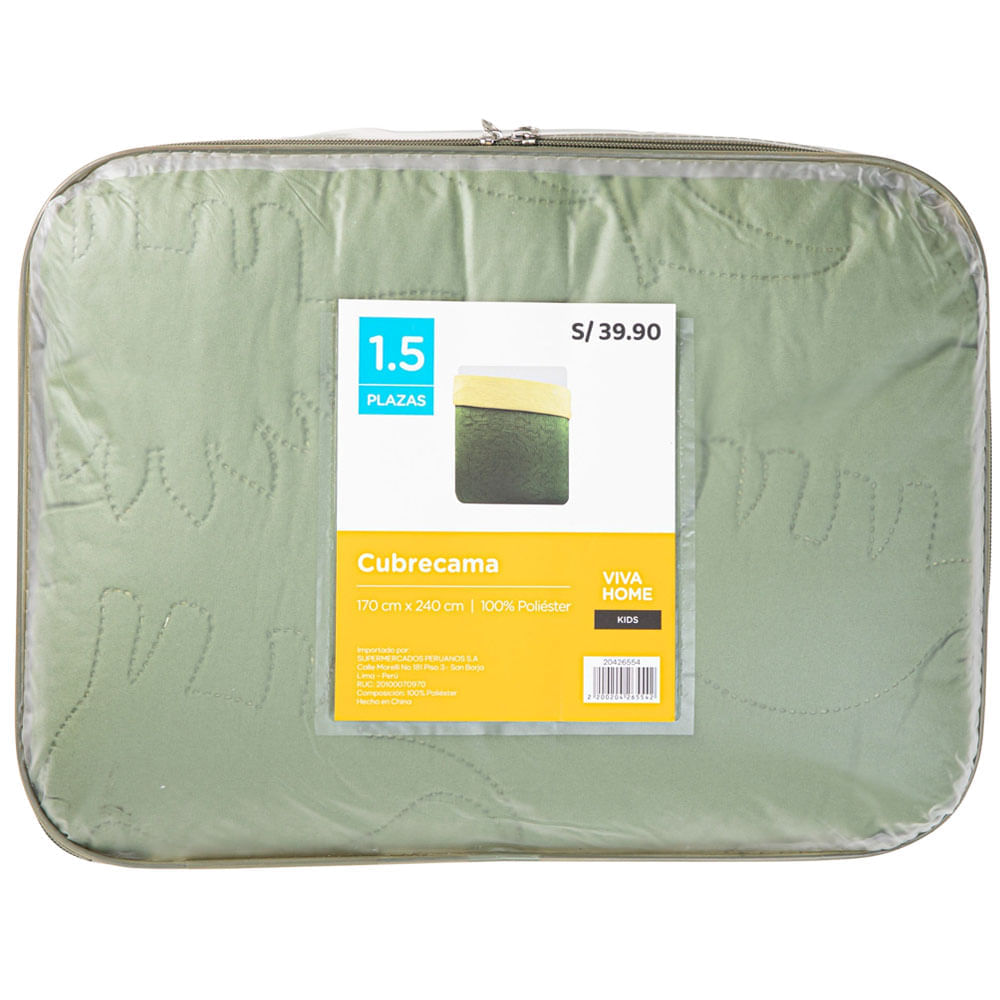 Cubrecama VIVA HOME Bicolor Verd 1.5 Plazas
