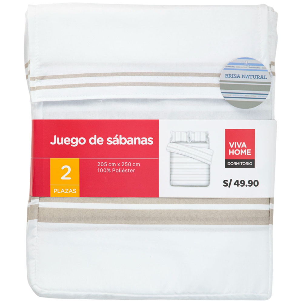 Sábanas VIVA HOME Brisa Natural Dis1 2 Plazas