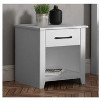 Mesa de Noche Velador Xenna TU MESITA Melamina 18mm 2 cajones color Blanco