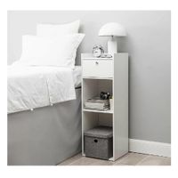 Mesa de Noche Leonel TU MESITA en Melamina 18mm color Blanco 1 cajón