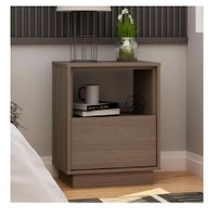 Mesa de Noche Multiusos TU MESITA Falcon Melamina 18mm 1 cajón Color Gris oscuro