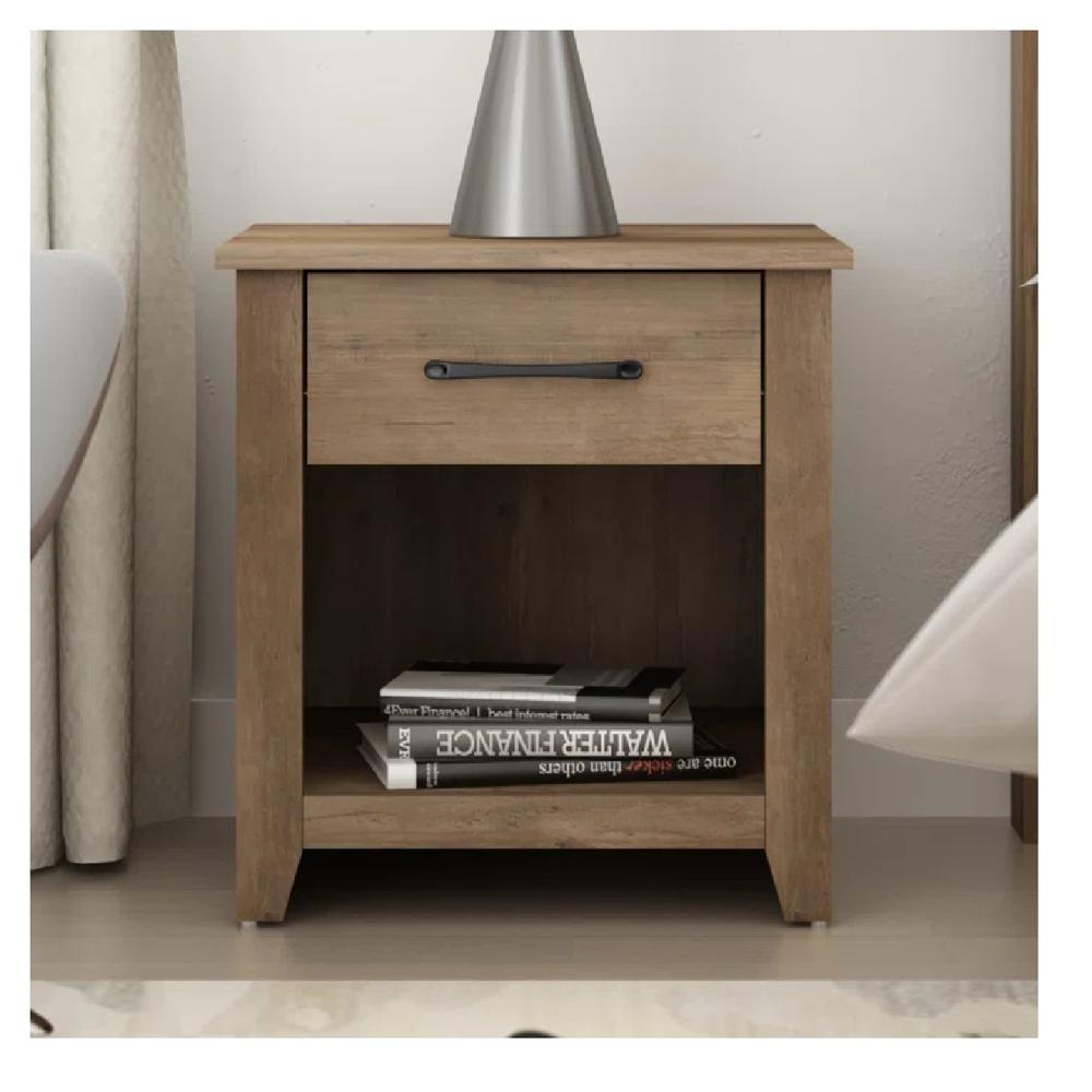 Mesa de Noche Velador Xenna TU MESITA Melamina 18mm 2 cajones color Marrón