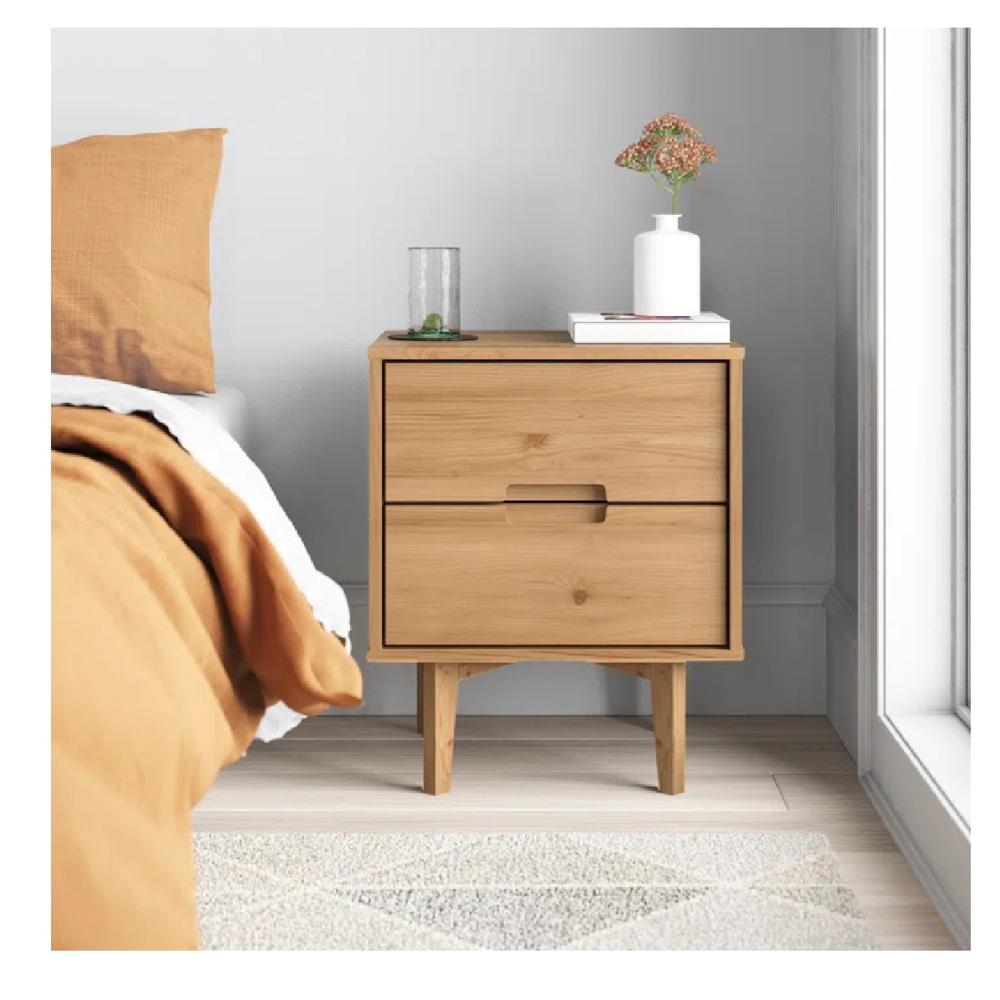 Mesa de Noche Velador Arlette TU MESITA Melamina 18mm color Duna 2 cajones