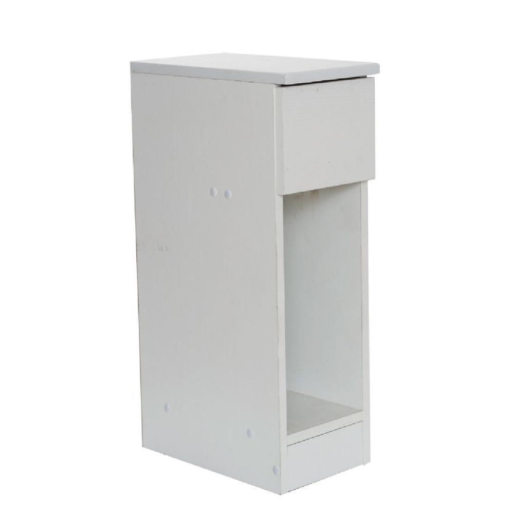 Velador Clásico Chantal TU MESITA Melamina 18mm color Blanco 1 cajón