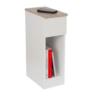 Velador Clásico Chantal TU MESITA Melamina 18mm color Blanco/Marrón 1 cajón