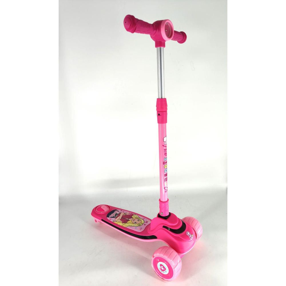 Scooter Barbie Para Niña Cool Triscooter Con Luces Rosado