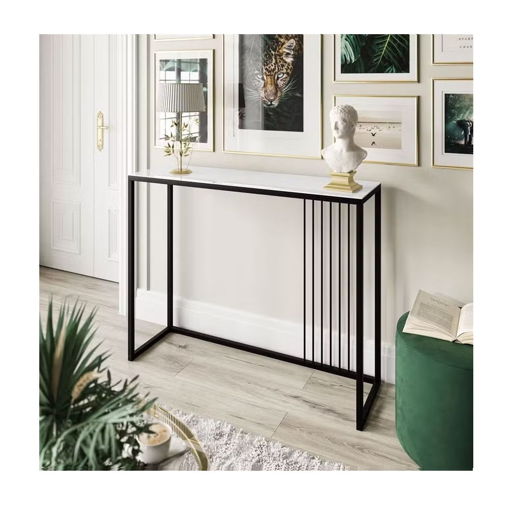 Mesa Consola Recibidor Lenin Blanco/Negro R&R MUEBLES