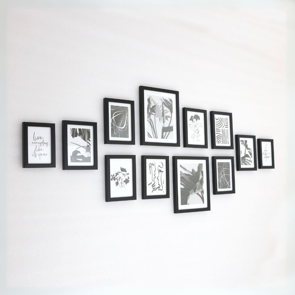 Set de 12 Portarretratos Decorativos Orange Negro