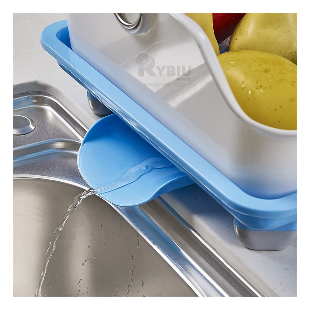 Escurridor de Vajilla de 2 Niveles Plastico Color Celeste Escurridor de Vajilla de 2 Niveles Plastico Color Celeste