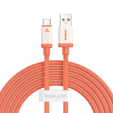 Cable Carga Rápida, USB-A a USB-C, Baseus, 2 metros, Naranja