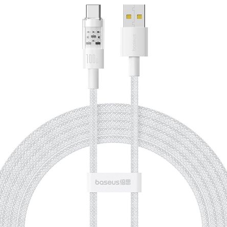 Cable Carga Rápida, USB-A a USB-C, Baseus, 2 Metros, Blanco