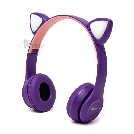 Auriculares Led de Diseño de Gato Morado Y+Regalo Agendita