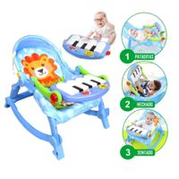 Silla Mecedora Musical con piano 3 en 1 Azul