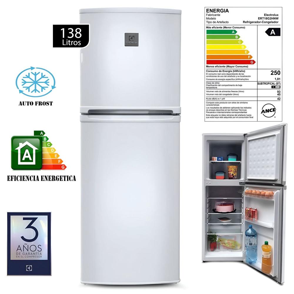 Refrigeradora Electrolux 138L Frost 2 Puertas Blanco ERT18G2HNW