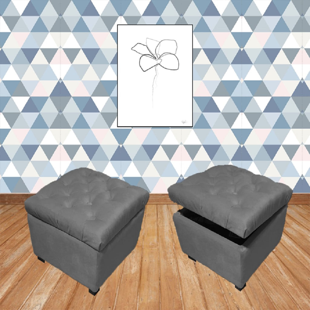 Puff Decorativo Gris