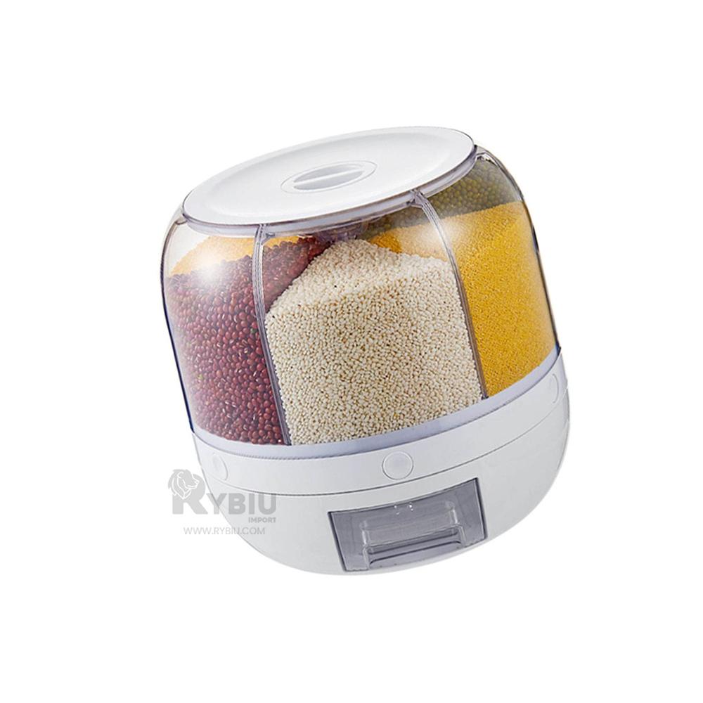 Dispensador Giratorio de Legumbres Flor de 6kg Color Blanco