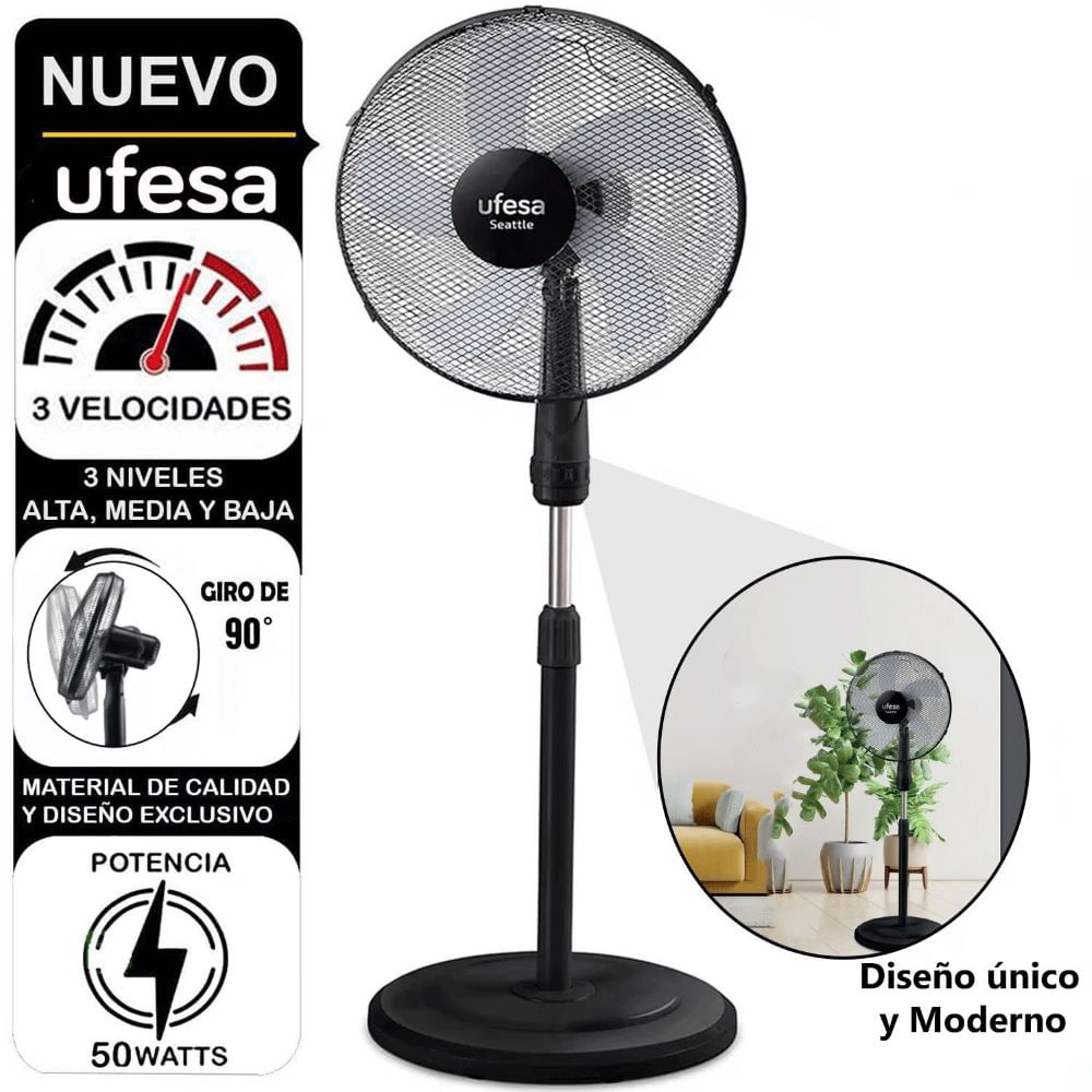 Ventilador de pedestal Ufesa 16 50W Seattle