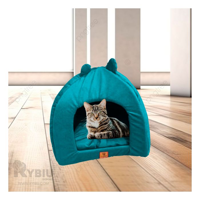 Cama Perro Iglu Talla M Verde Agua Y+Papel Promart