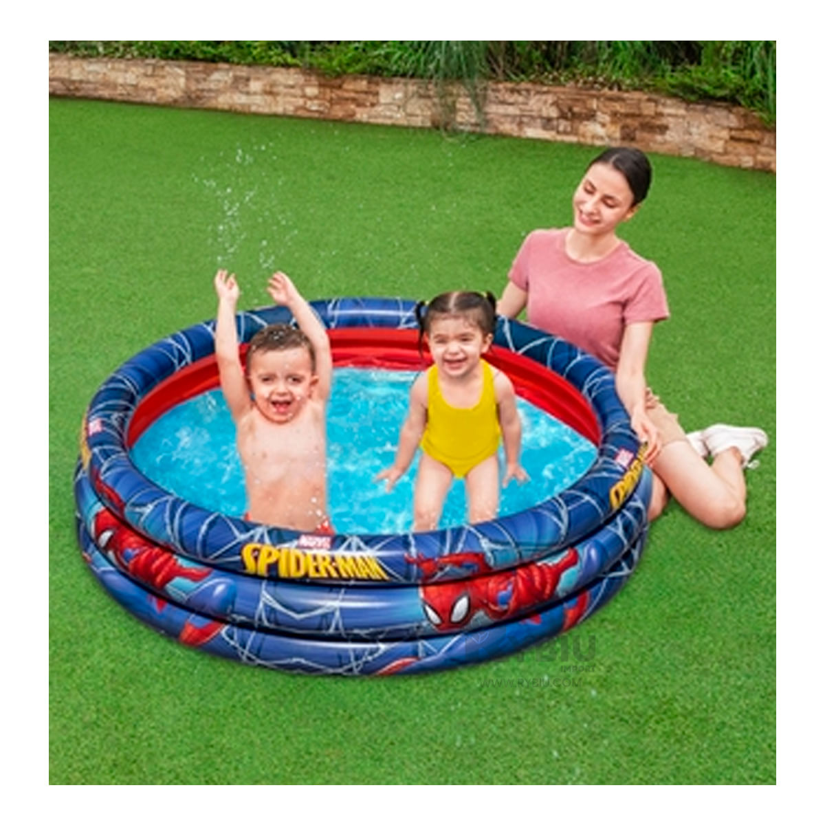 Piscina Inflable Modelo Spider-Man de Niños en Color Azul