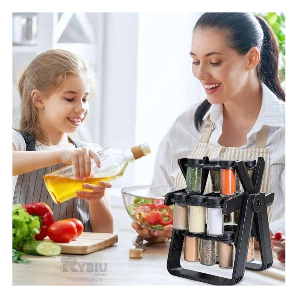 Organizador de Especias Practico de Negro Y+Regalo Agendita