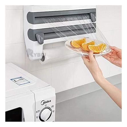 Dispensador Doble para Papel Aluminio y Toalla Color Plomo Dispensador Doble para Papel Aluminio y Toalla Color Plomo