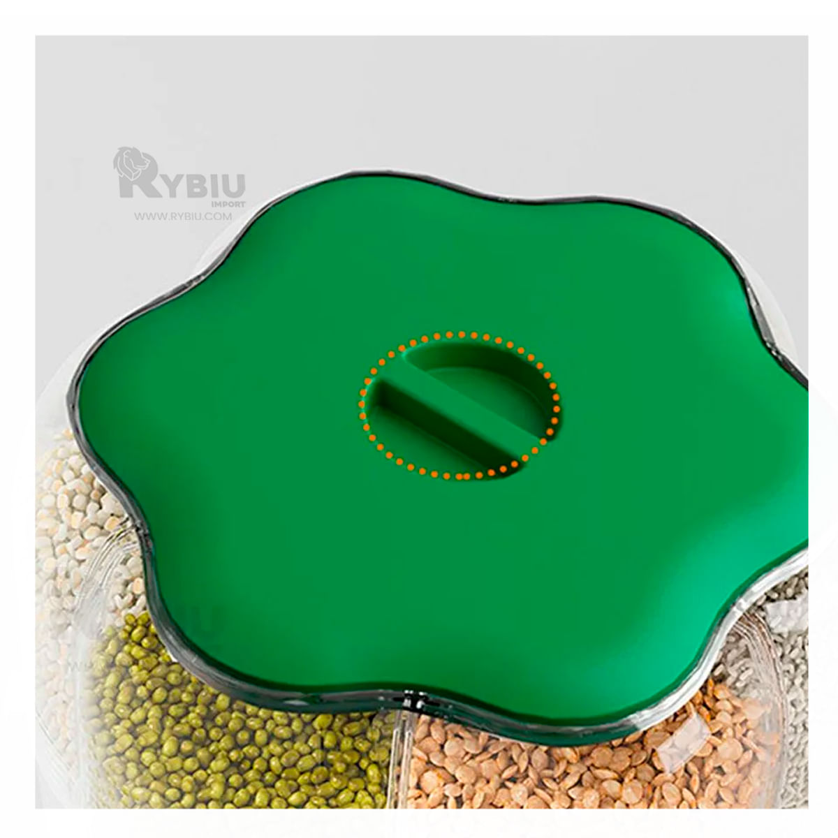 Dispensador Giratorio de Menestras Flor de 6kg Verde