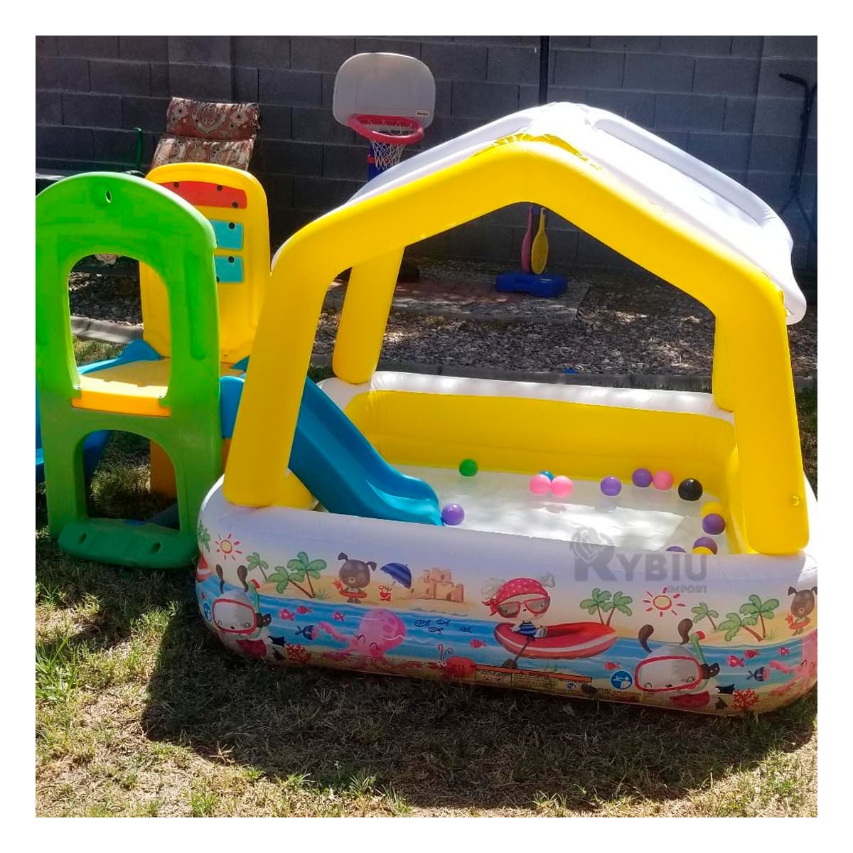 Alberca para Niños en Multicolor Y+Regalo Ligas para Peinar