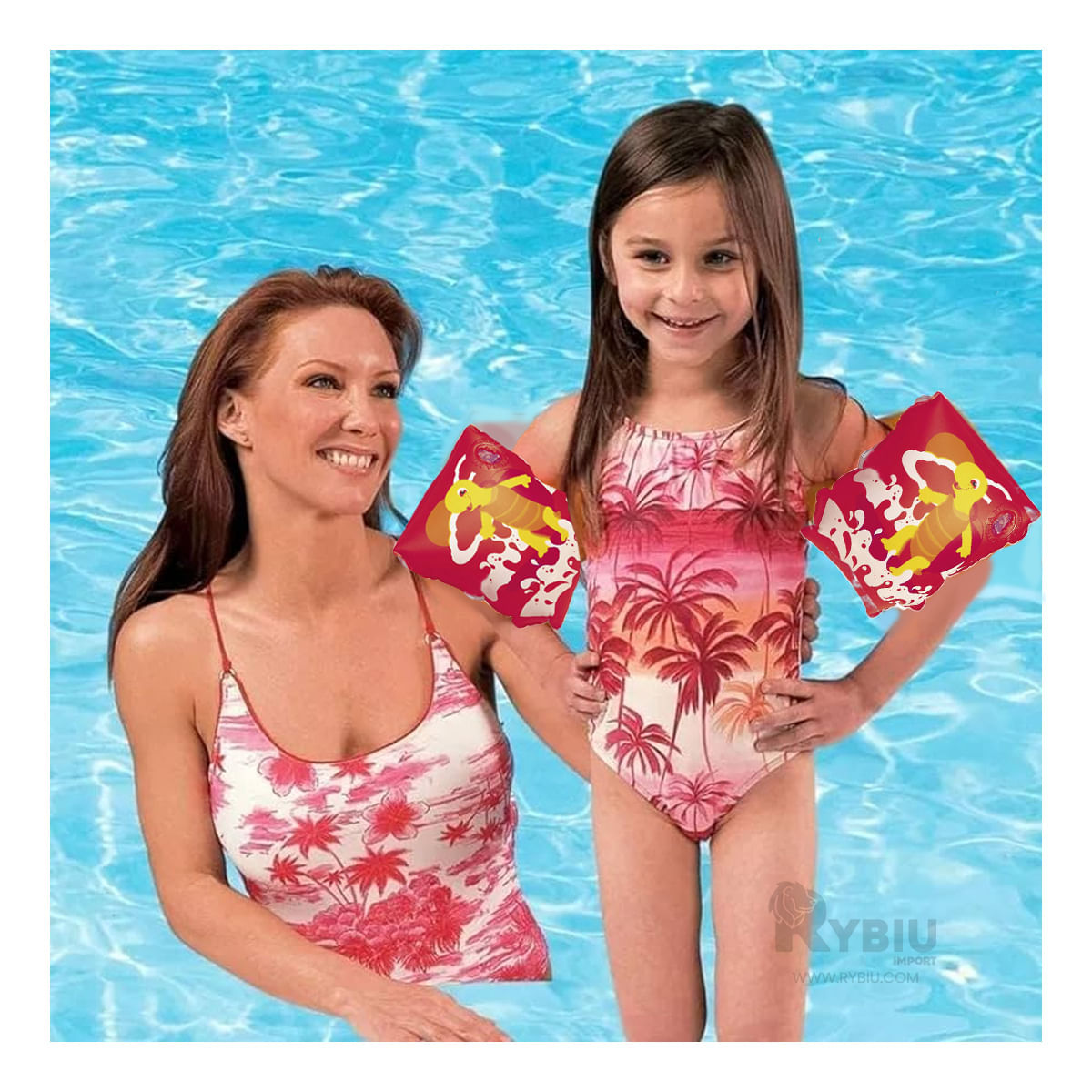 Brazo Inflable y Seguro con Diseño de Tortuga en Rojo