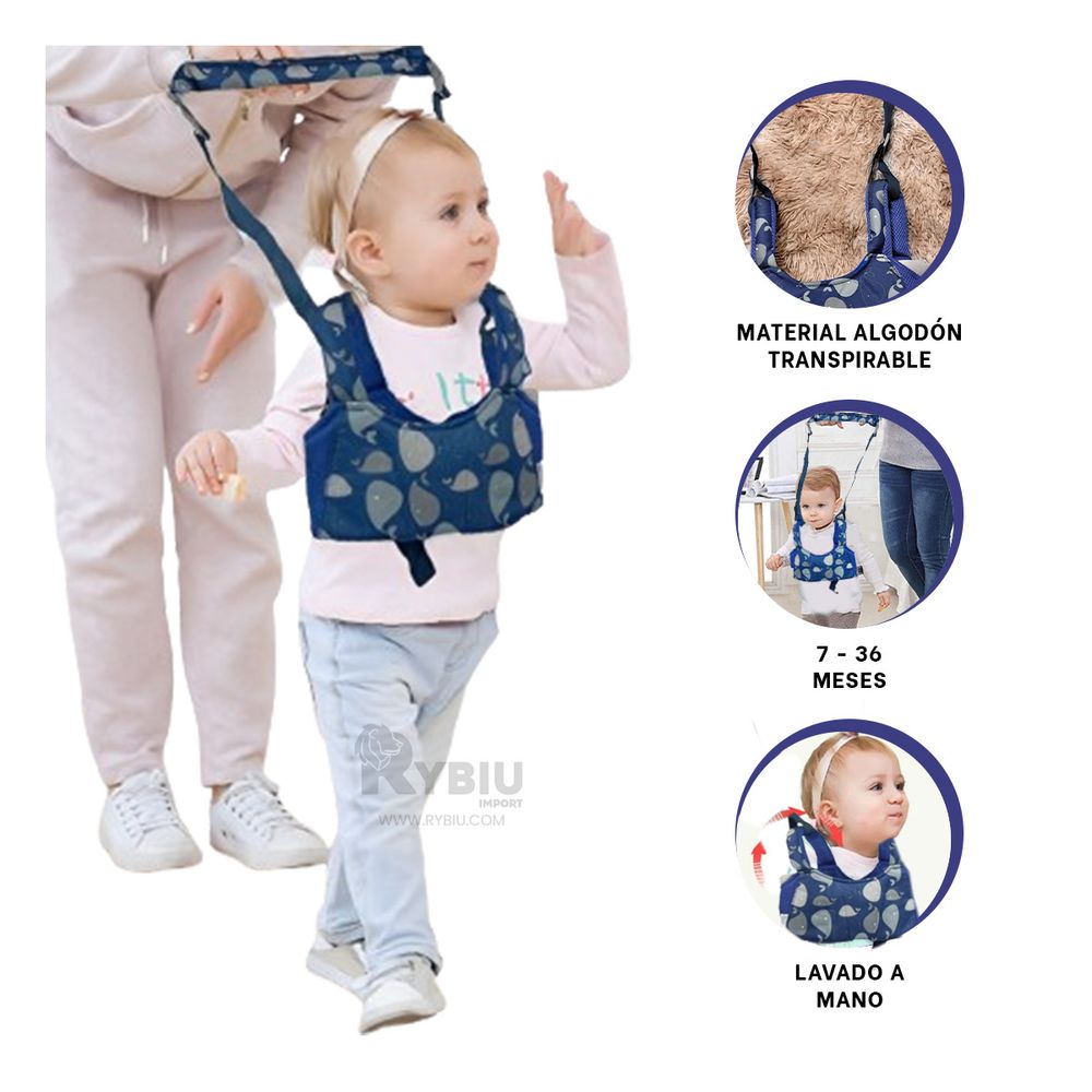 Arnes Andador Caminador para Bebe Diseño Ballena en Azul Arnes Andador Caminador para Bebe Diseño Ballena en Azul
