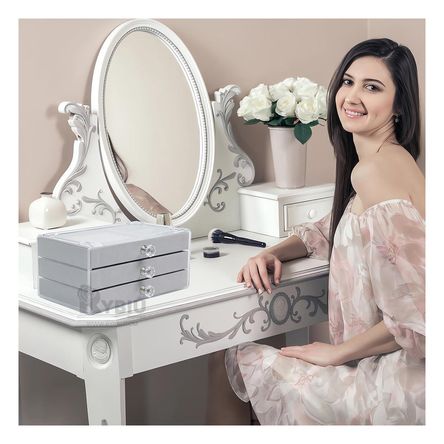 Caja de Joyas 11x13.5x23.5 cm en Plomo Y+Post-it adhesivos Caja de Joyas 11x13.5x23.5 cm en Plomo Y+Post-it adhesivos