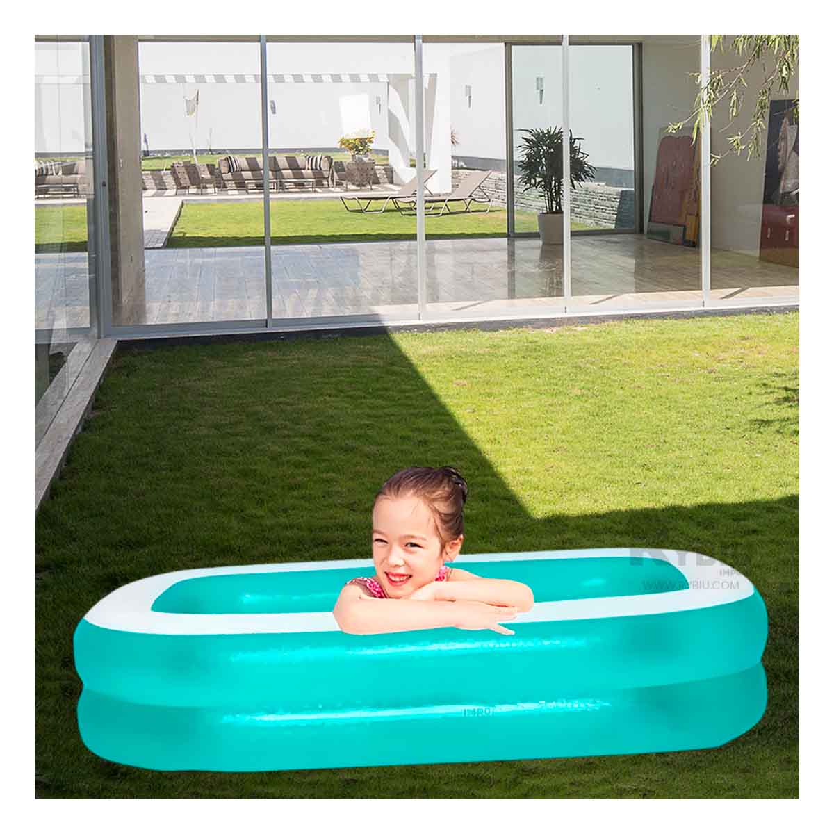 Alberca para Infantes Tono Verde Y+Regalo Ligas para Peinar