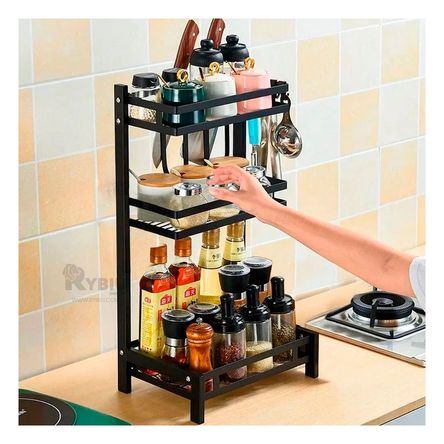 Organizador de Especies para el Hogar de Color Negro Organizador de Especies para el Hogar de Color Negro