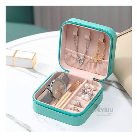 Mini Caja para Joyas Portatil de Color Verde Y+Stickers Mini Caja para Joyas Portatil de Color Verde Y+Stickers