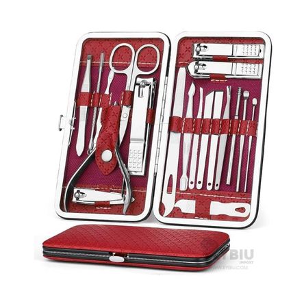 Kit de Manicura de Color Rojo Y+Envoltorio de Regalo Kit de Manicura de Color Rojo Y+Envoltorio de Regalo